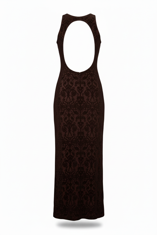 Brown velvet dress - racerback design ghost fitted