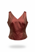 Burgundy satin top - fitted shape