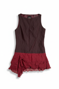 Burgundy sleeveless top - wrinkle-free