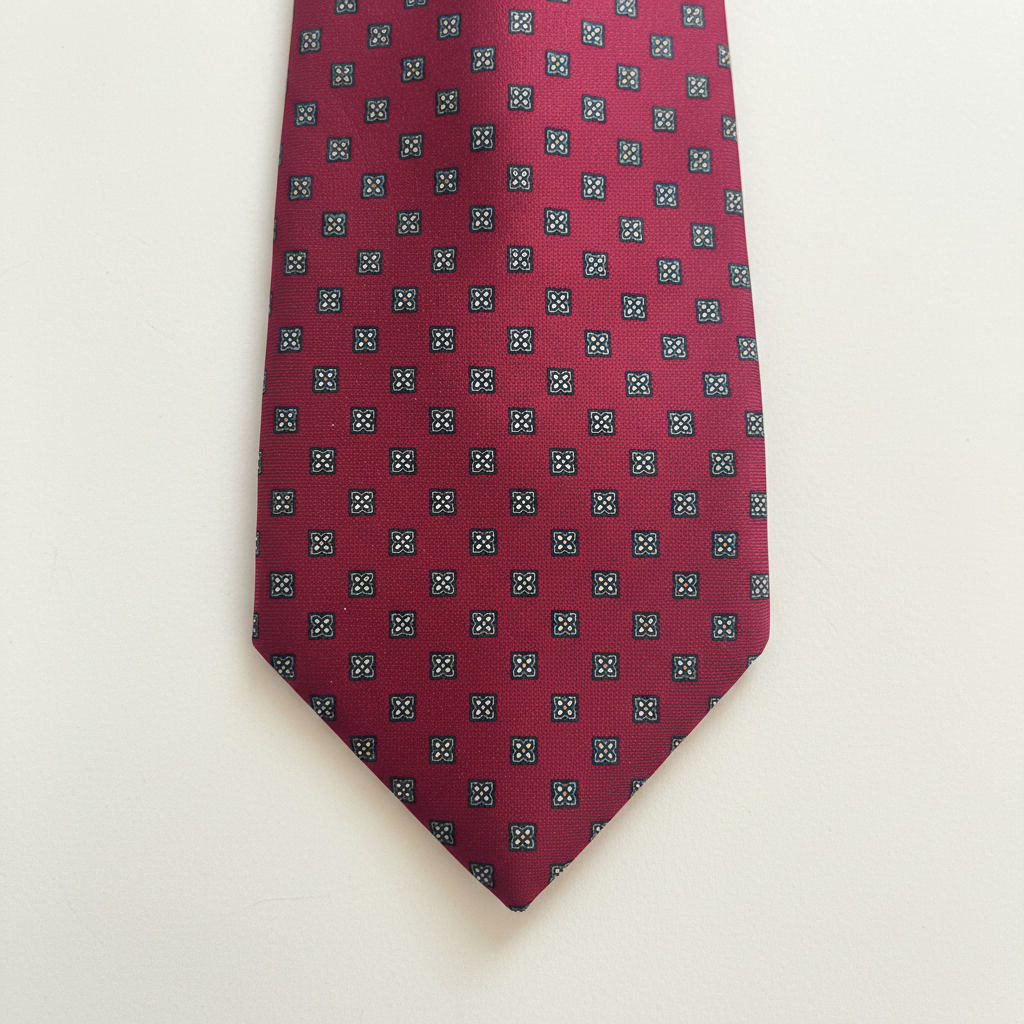 Burgundy tie detail end