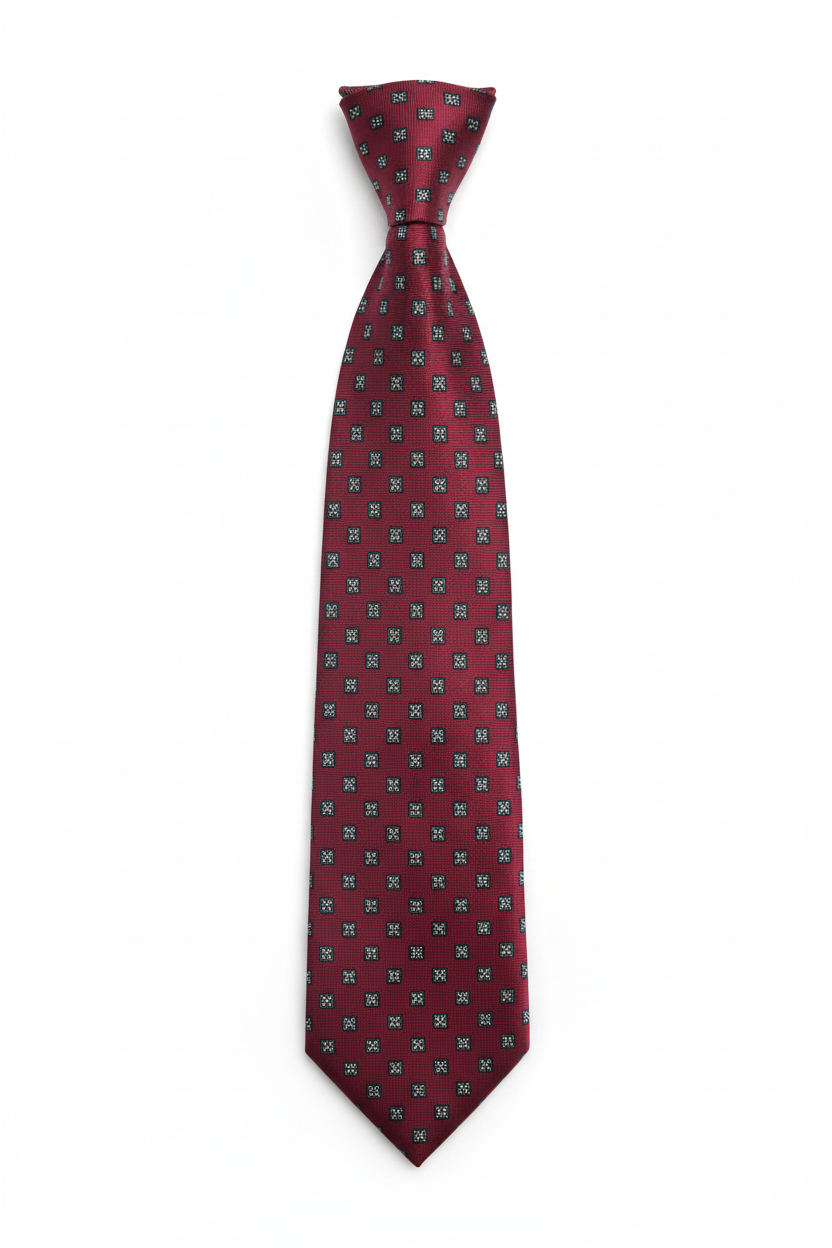 Burgundy tie full view