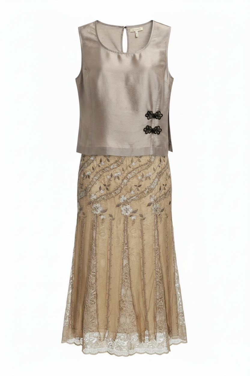 Conjunto Top + Falda Bordada