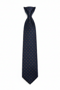 Corbata azul marino lunares vista completa
