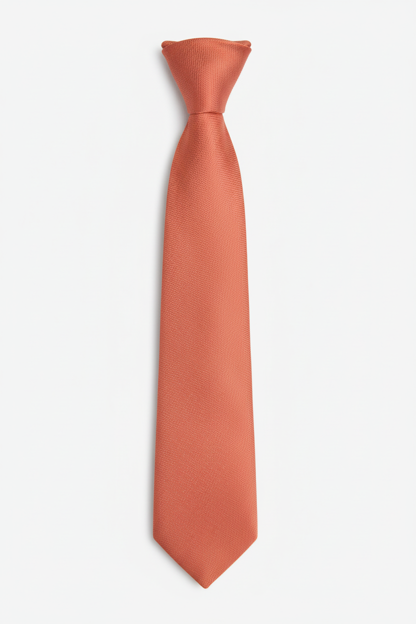 Corbata coral entera con nudo