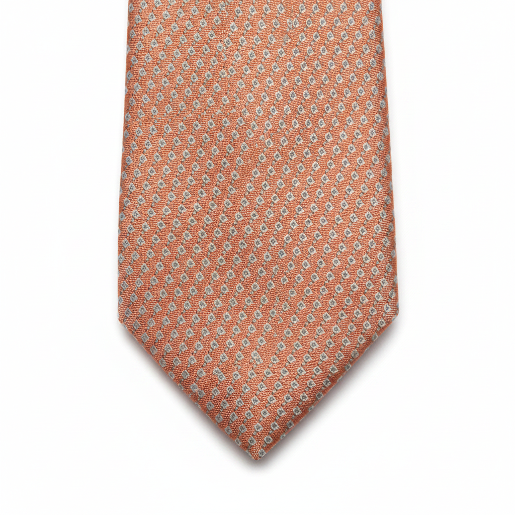 Corbata naranja coral detalle punta corregida