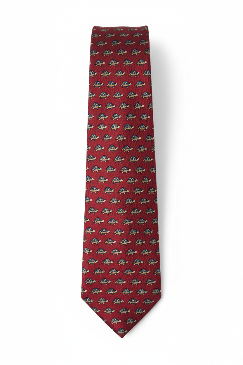 Corbata roja entera con patrón completo