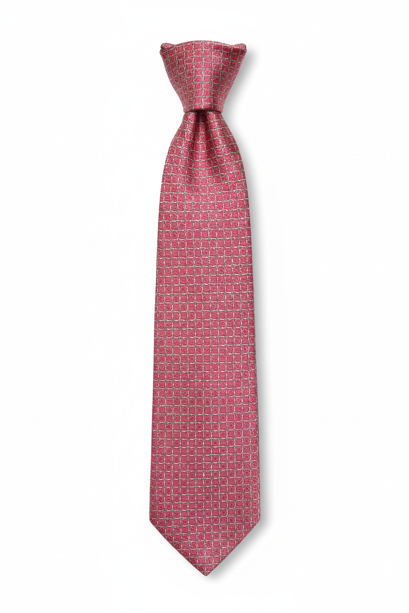 Corbata rosa entera con nudo