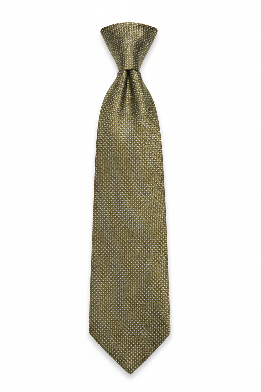 Corbata verde con nudo fino - vista profesional