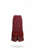 Falda larga burgundy con encaje - ghost mannequin
