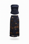 Hoboken Set — Blue Top & Floral Skirt
