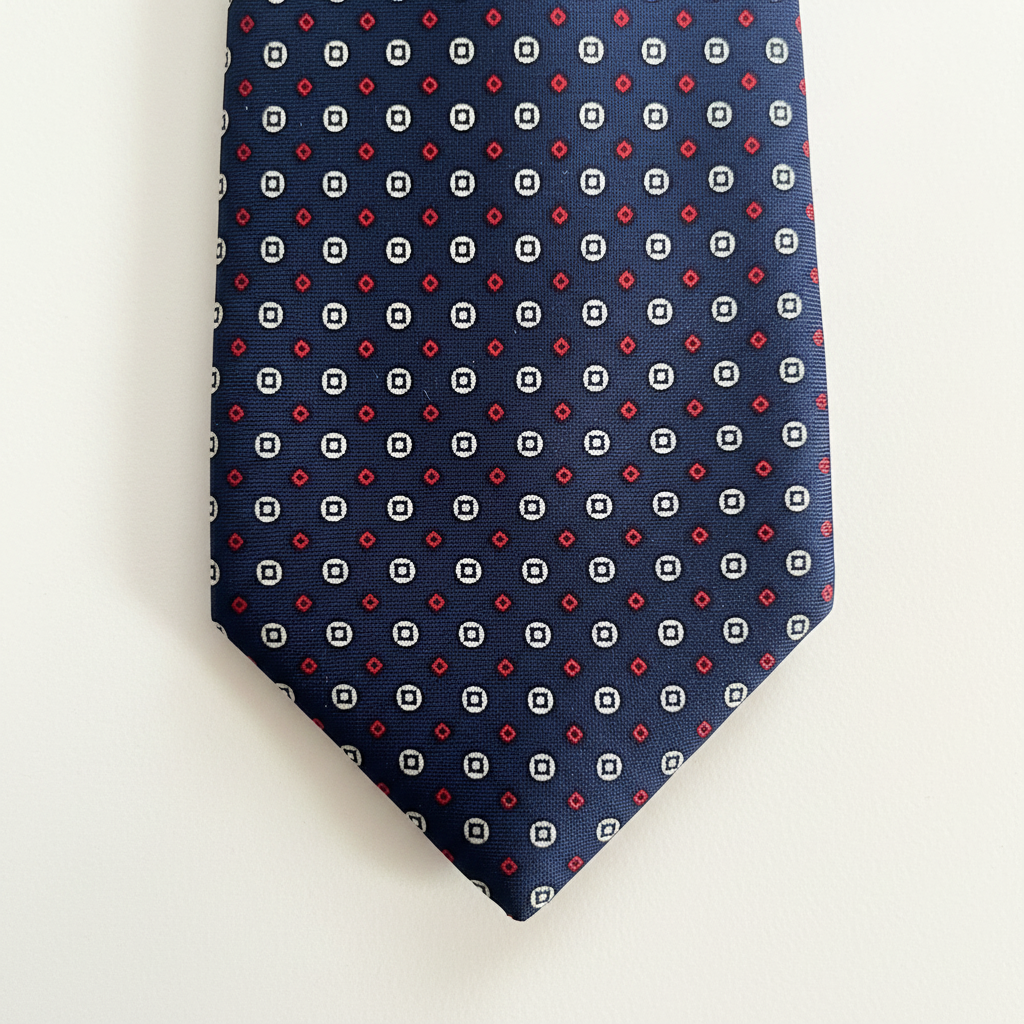 Navy tie detail end