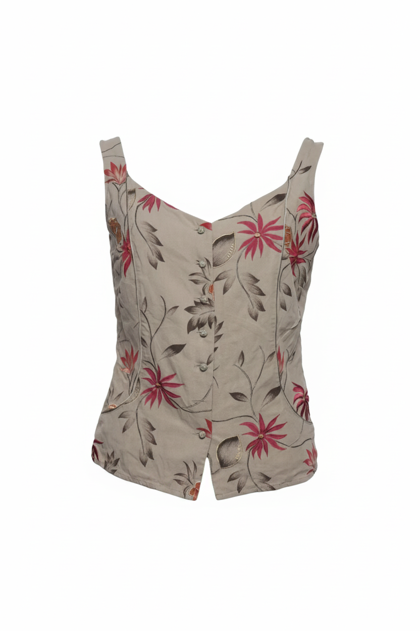 Top floral - frontal sin maniquí