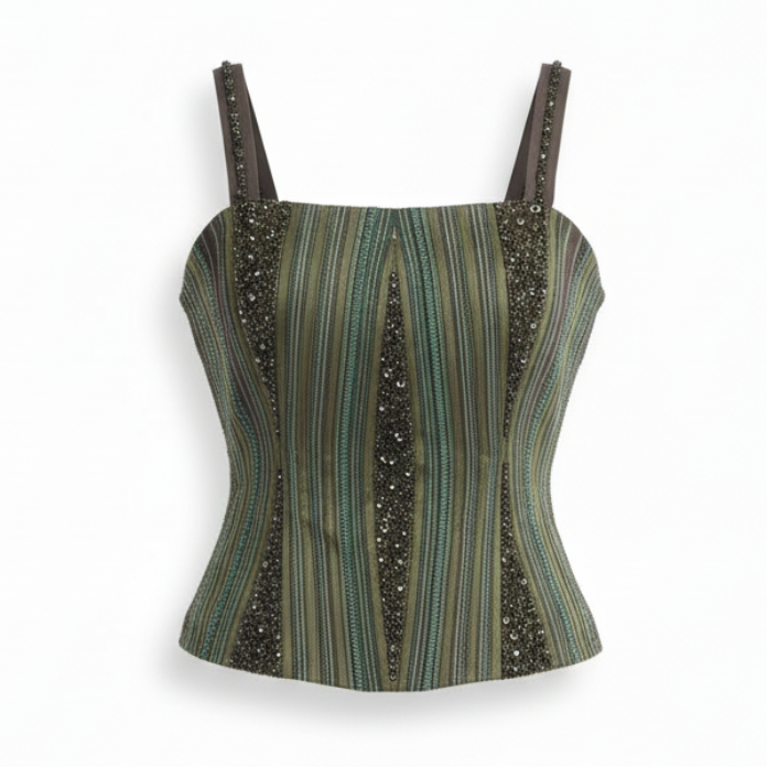 Top verde con pedrería - sin maniquí