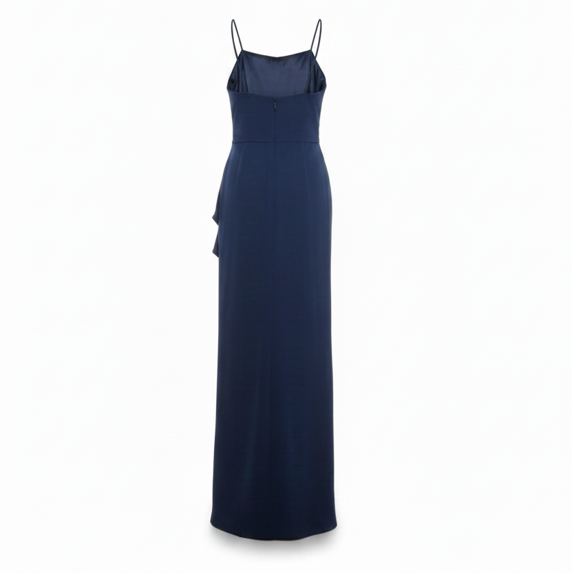 Vestido azul marino trasera ghost mannequin