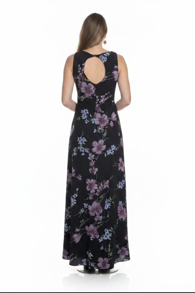 Vestido floral navy - espalda