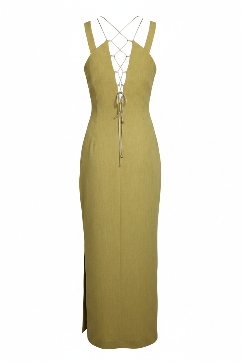 Vestido Verde Oliva - Trasera