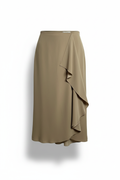 Vintage olive wrap skirt - ghost mannequin